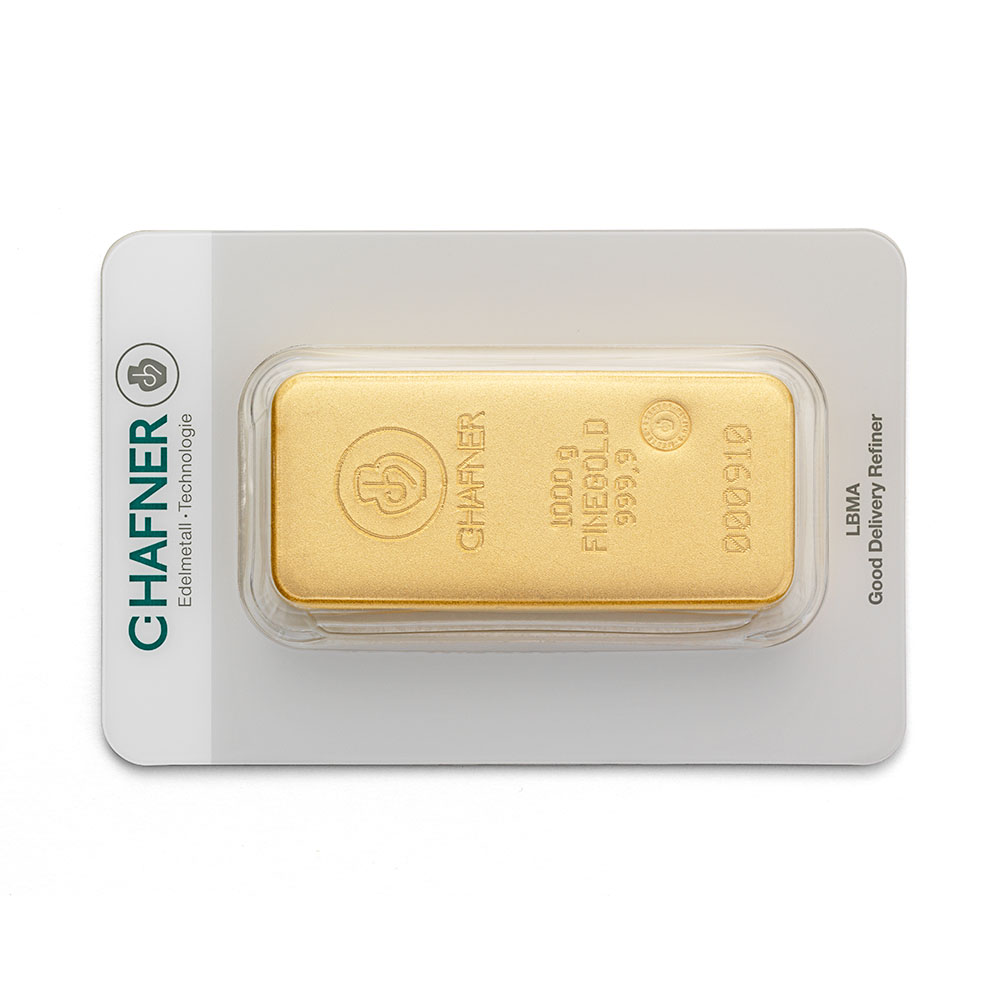 1000 gramm Feingoldbarren gegossen
