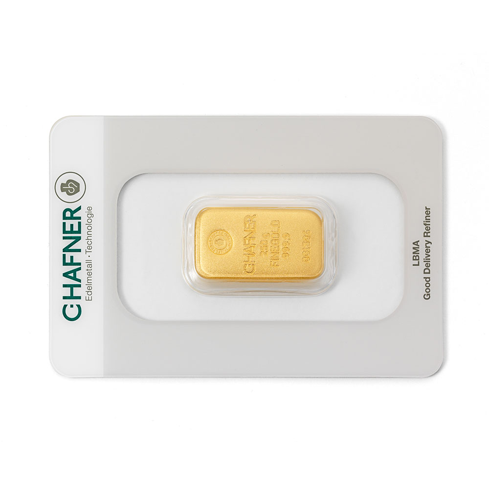 250 gramm Feingoldbarren gegossen