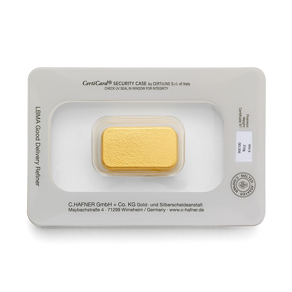 250 gramm Feingoldbarren gegossen – Bild 2