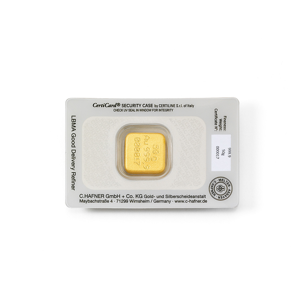 50 gramm Feingoldbarren gegossen – Bild 2