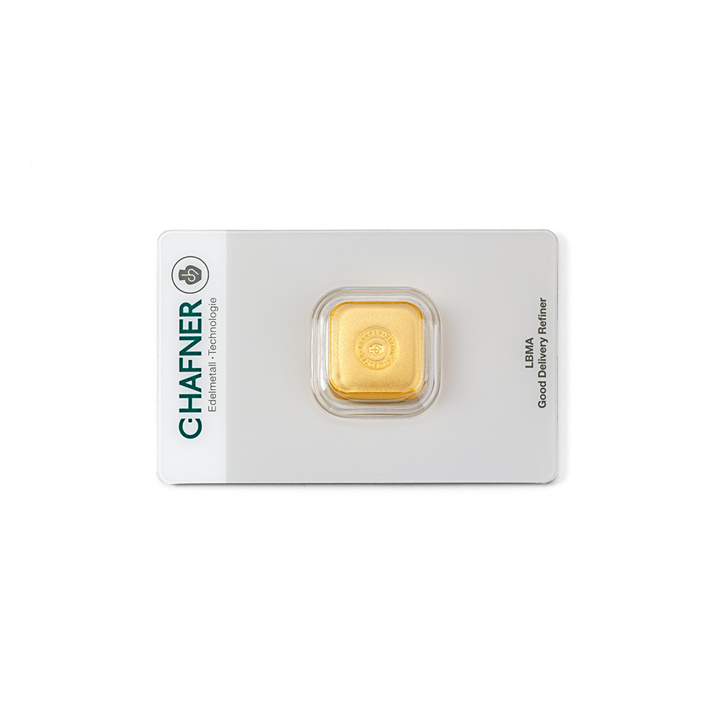 50 gramm Feingoldbarren gegossen